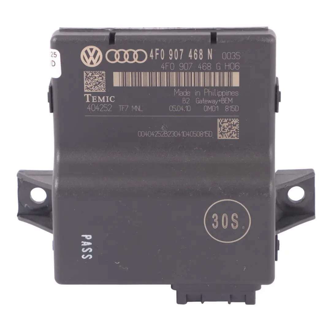 Diagnoseschnittstelle Gateway Steuergerät ECU für Audi Q7 4L mit Teilenummer 4F0907468N Audi Q7 4L Diagnoseschnittstelle Gateway Steuergerät ECU - SKU 4F0907468N - Teilenummer 4F0907468N