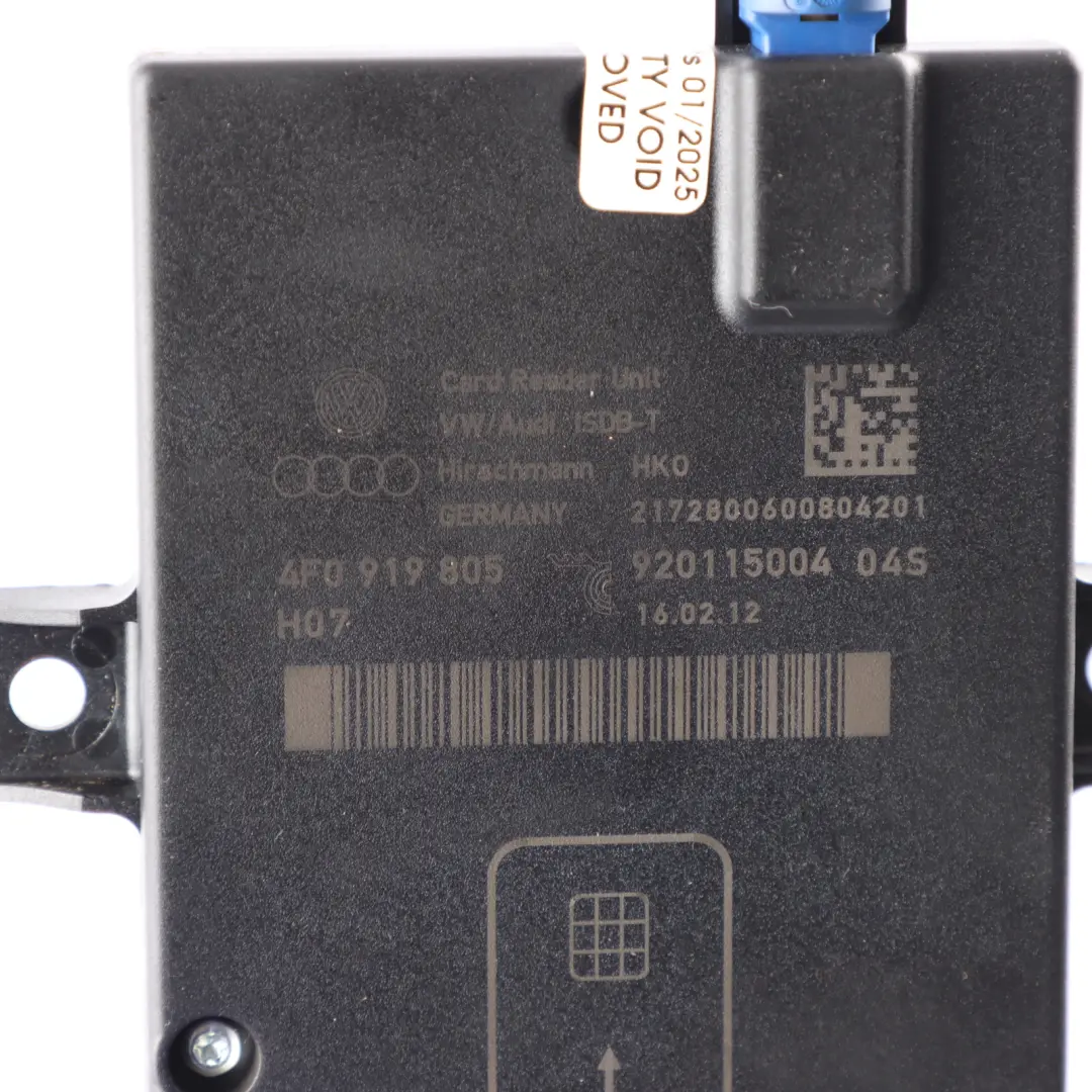 Audi A4 B8 Lector Tarjetas Inteligentes Sistema Inteligentes TV - SKU 4F0919805 - Número de pieza 4F0919805