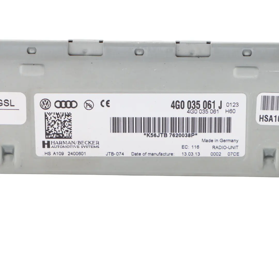 Audi A7 4G A4 B8 A6 C7 Q5 8R Sat Navi Stereo Radio Audio Unit Player - SKU 4G0035061J - Part number 4G0035061J