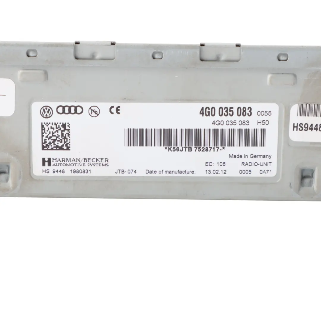 Stereo DAB Radio Audi A4 B8 Q5 8R CD Spieler Radioempfänger für mit Teilenummer 4G0035083 Stereo DAB Radio Audi A4 B8 Q5 8R CD Spieler Radioempfänger - SKU 4G0035083 - Teilenummer 4G0035083