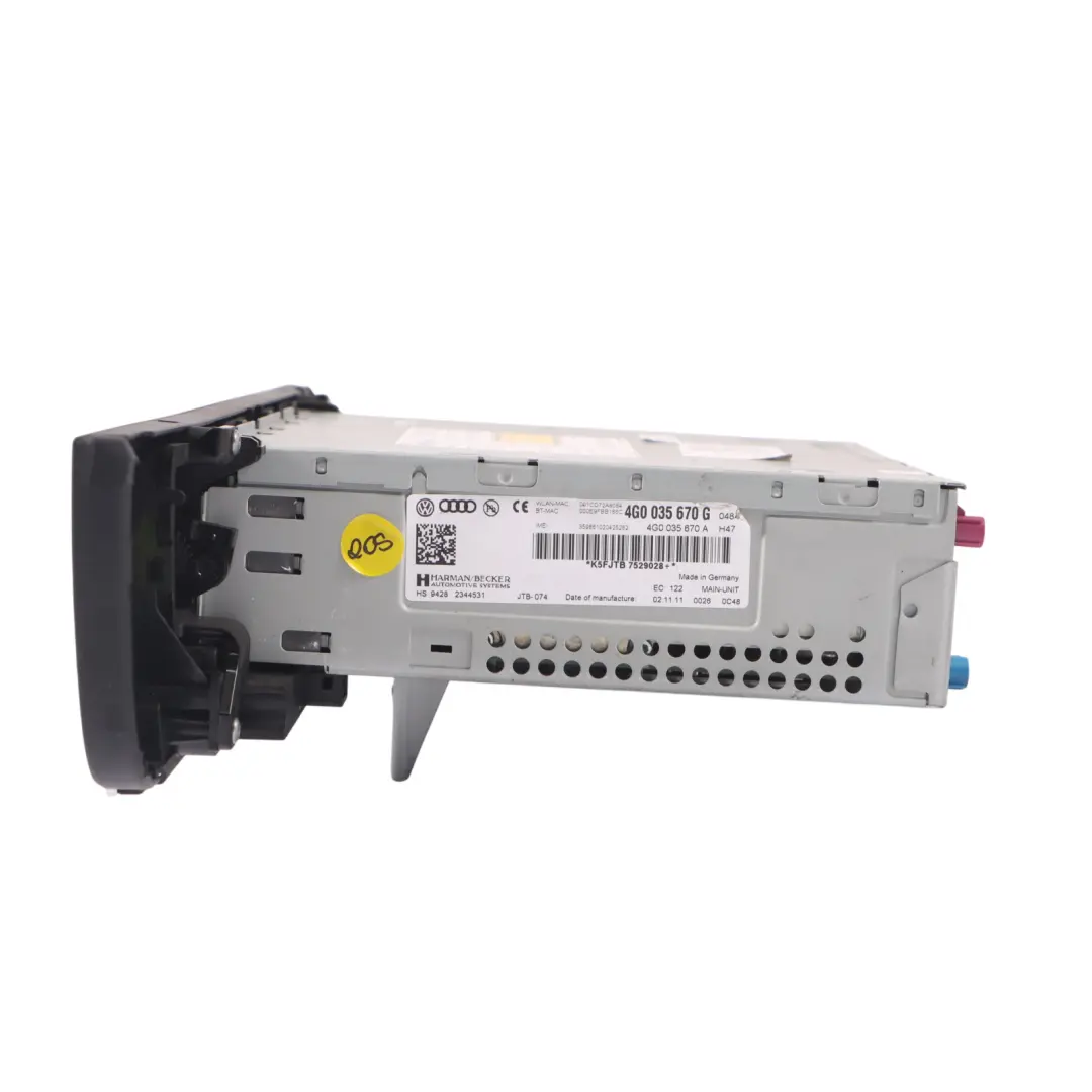 4G8 Radio multimédia CD DVD Player MMI Unité principale pour Audi A7 à propos du numéro de pièce 4G0035670G Audi A7 4G8 Radio multimédia CD DVD Player MMI Unité principale - SKU 4G0035670G - Numéro de pièce 4G0035670G