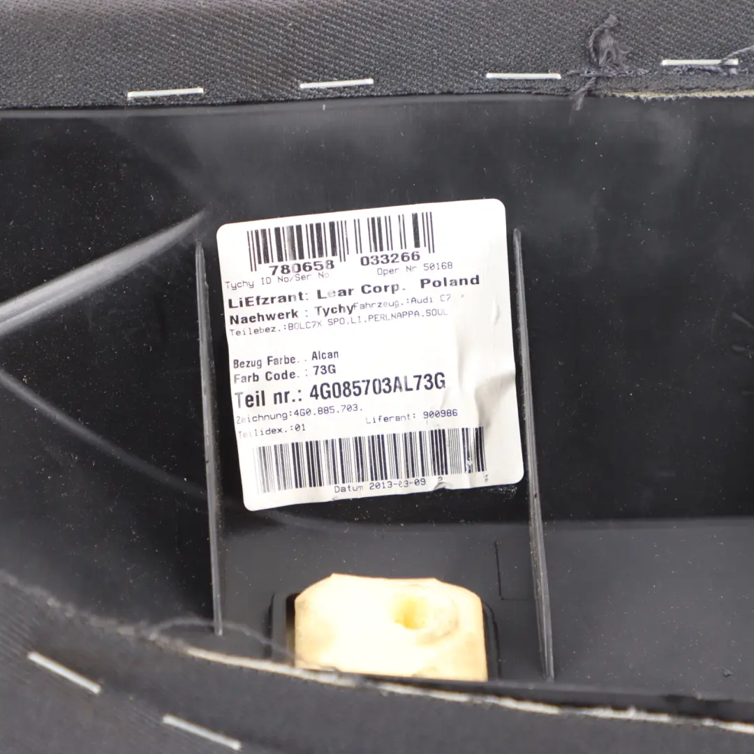 Audi A7 8G Rear Seat Side Cover Right O/S Back Rest Leather Black 4G0885704AL - SKU 4G0885703AL - Part number 4G0885703AL