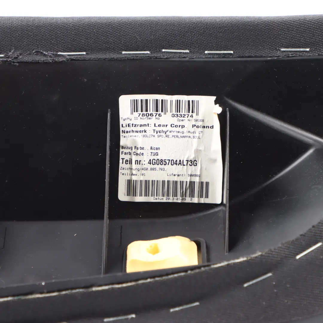 8G Rear Seat Side Cover Left N/S Back Rest Leather Black to Audi A7 with Part number 4G0885704AL Audi A7 8G Rear Seat Side Cover Left N/S Back Rest Leather Black - SKU 4G0885704AL - Part number 4G0885704AL