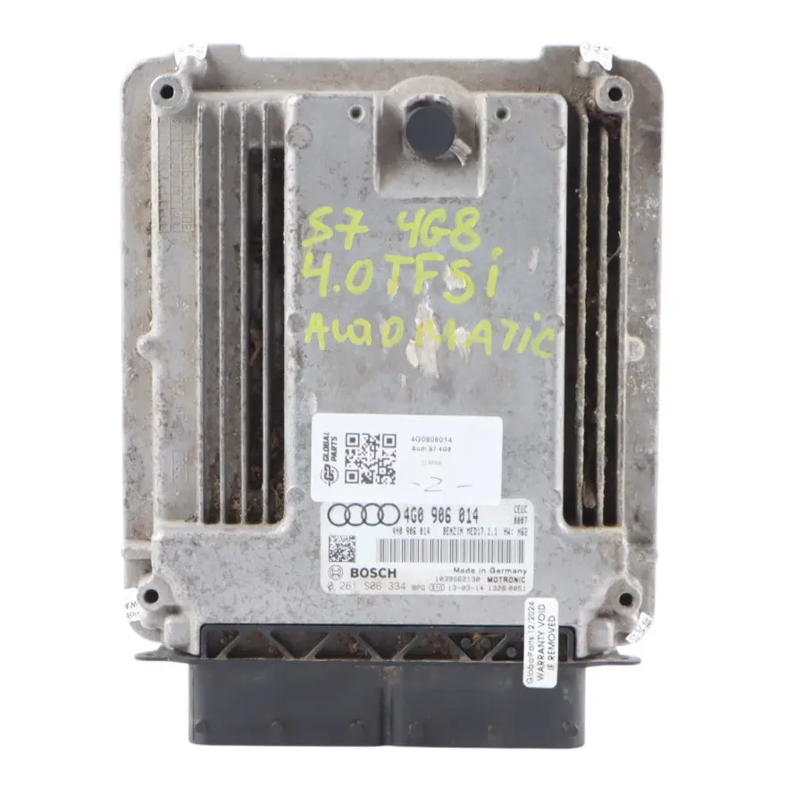 CEUC Engine Module Control Unit ECU Automatic to Audi S7 4G 4.0 TFSI with Part number 4G0906014 Audi S7 4G 4.0 TFSI CEUC Engine Module Control Unit ECU Automatic - SKU 4G0906014 - Part number 4G0906014