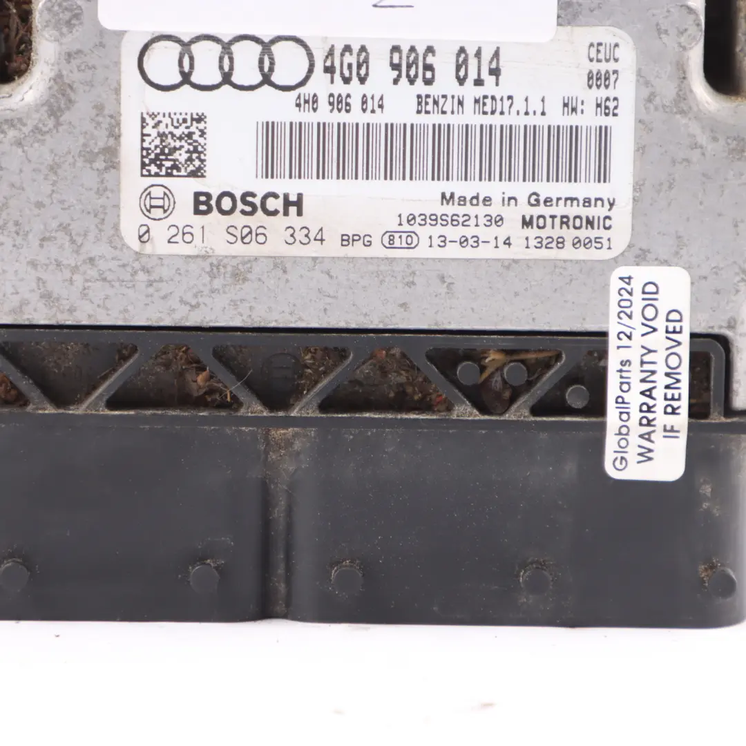 Audi S7 4G 4.0 TFSI CEUC Engine Module Control Unit ECU Automatic - SKU 4G0906014 - Part number 4G0906014