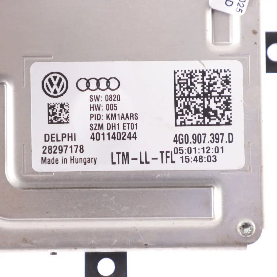  Module Xenon Audi S5 8T A7 4G Unité de contrôle du ballast Phare - SKU 4G0907397D - Numéro de pièce 4G0907397D