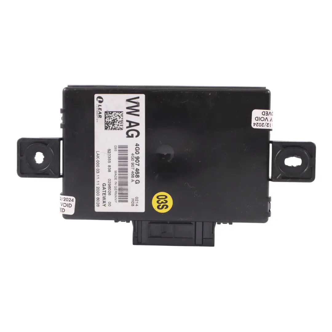 4G8 Central Gateway Control Lear Module Unit ECU to Audi A7 with Part number 4G0907468G Audi A7 4G8 Central Gateway Control Lear Module Unit ECU - SKU 4G0907468G - Part number 4G0907468G