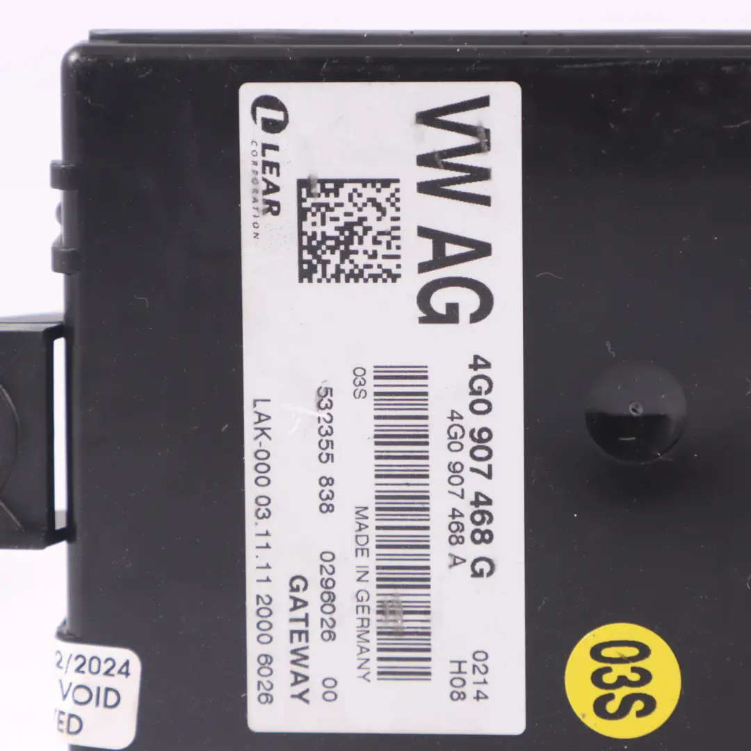 Audi A7 4G8 Central Gateway Control Lear Module Unit ECU - SKU 4G0907468G - Part number 4G0907468G