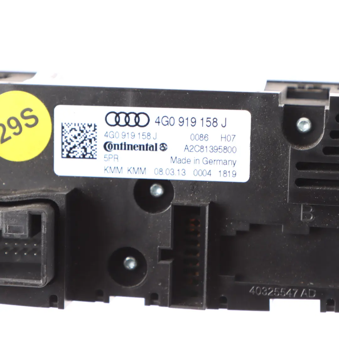 Conditioning Panel Heater Climate Control Unit to Audi A7 4G Air with Part number 4G0919158J Audi A7 4G Air Conditioning Panel Heater Climate Control Unit - SKU 4G0919158J - Part number 4G0919158J