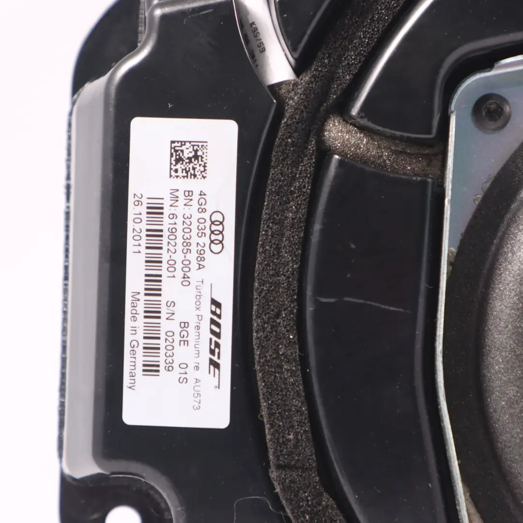 4G8 Puerta Altavoz Bose Audio Unidad Delantera Derecha para Audi A7 con número de pieza 4G8035298A Audi A7 4G8 Puerta Altavoz Bose Audio Unidad Delantera Derecha - SKU 4G8035298A - Número de pieza 4G8035298A