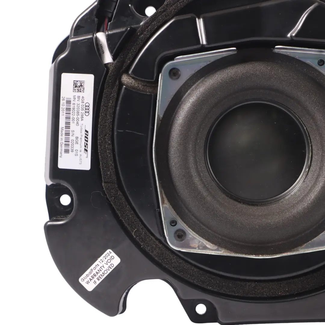 4G8 Haut-parleur porte Unité audio Bose avant droite pour Audi A7 à propos du numéro de pièce 4G8035298A Audi A7 4G8 Haut-parleur porte Unité audio Bose avant droite - SKU 4G8035298A - Numéro de pièce 4G8035298A