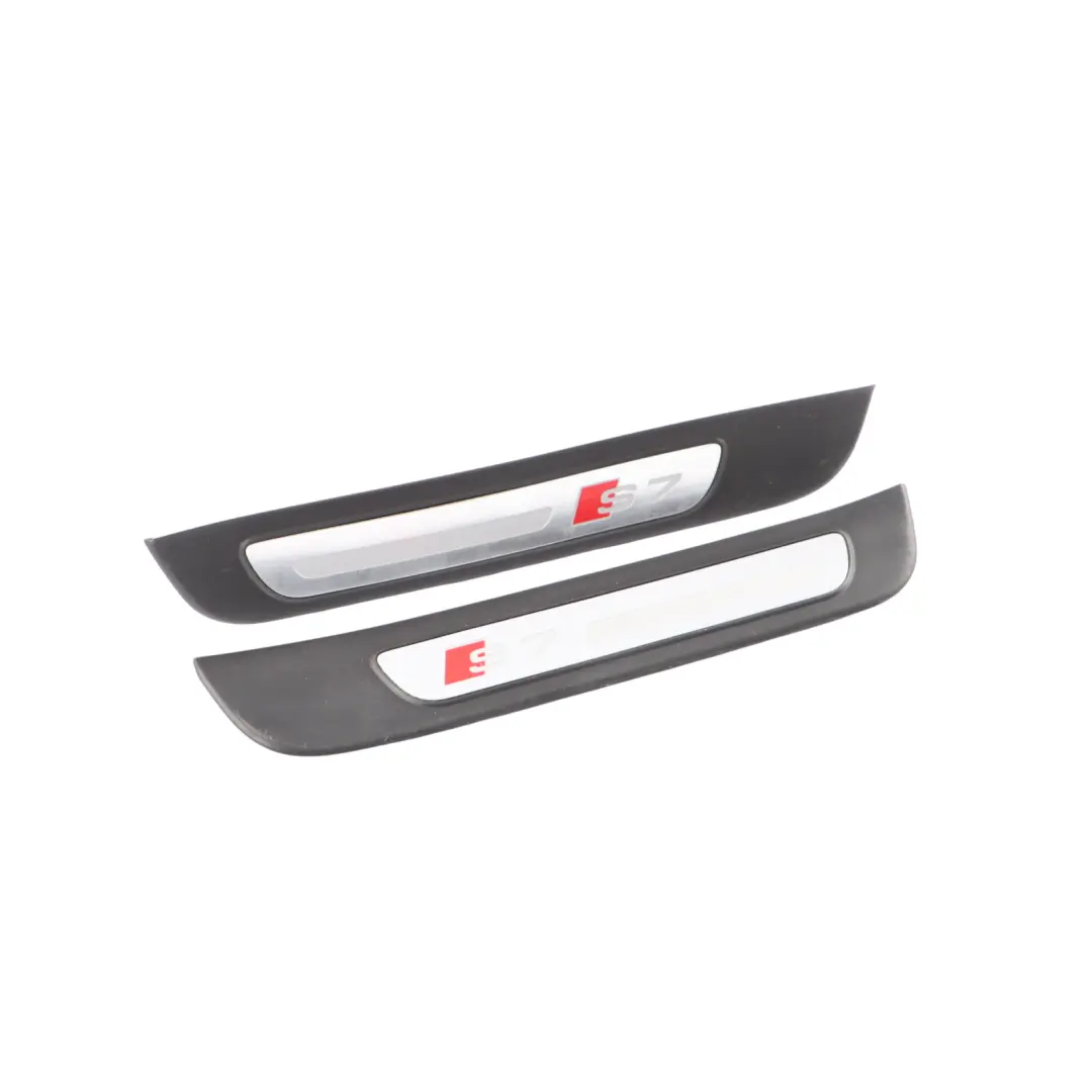 Door Step Cover SET Sill Trim S7 Front Rear N/O/S Black to AUDI S7 4G with Part number 4G8853373A AUDI S7 4G Door Step Cover SET Sill Trim S7 Front Rear N/O/S Black - SKU 4G8853373A - Part number 4G8853373A