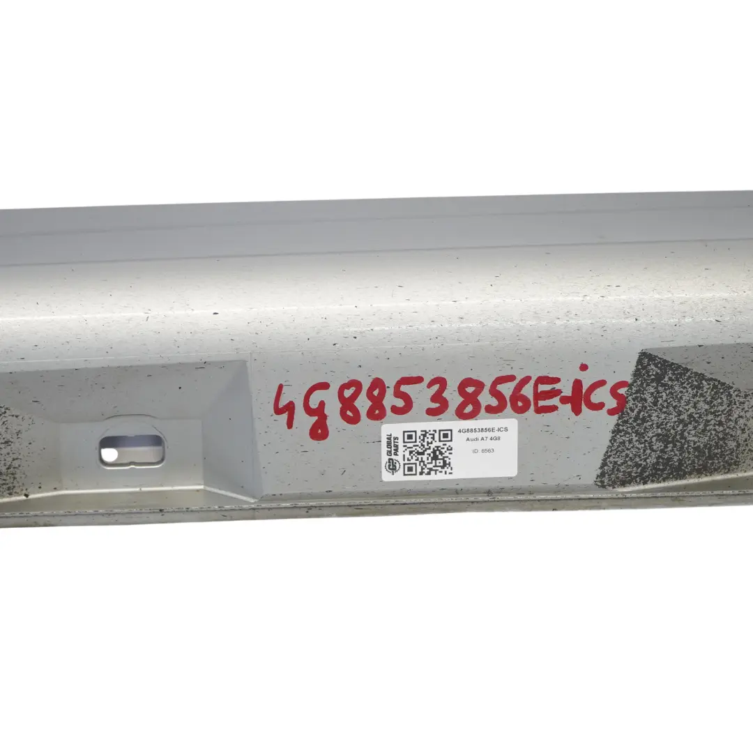 Audi A7 4G8 Side Skirt Door Sill Cover Right O/S Panel Ice Silver Metallic - X7W - SKU 4G8853856E-ICS - Part number 4G8853856E