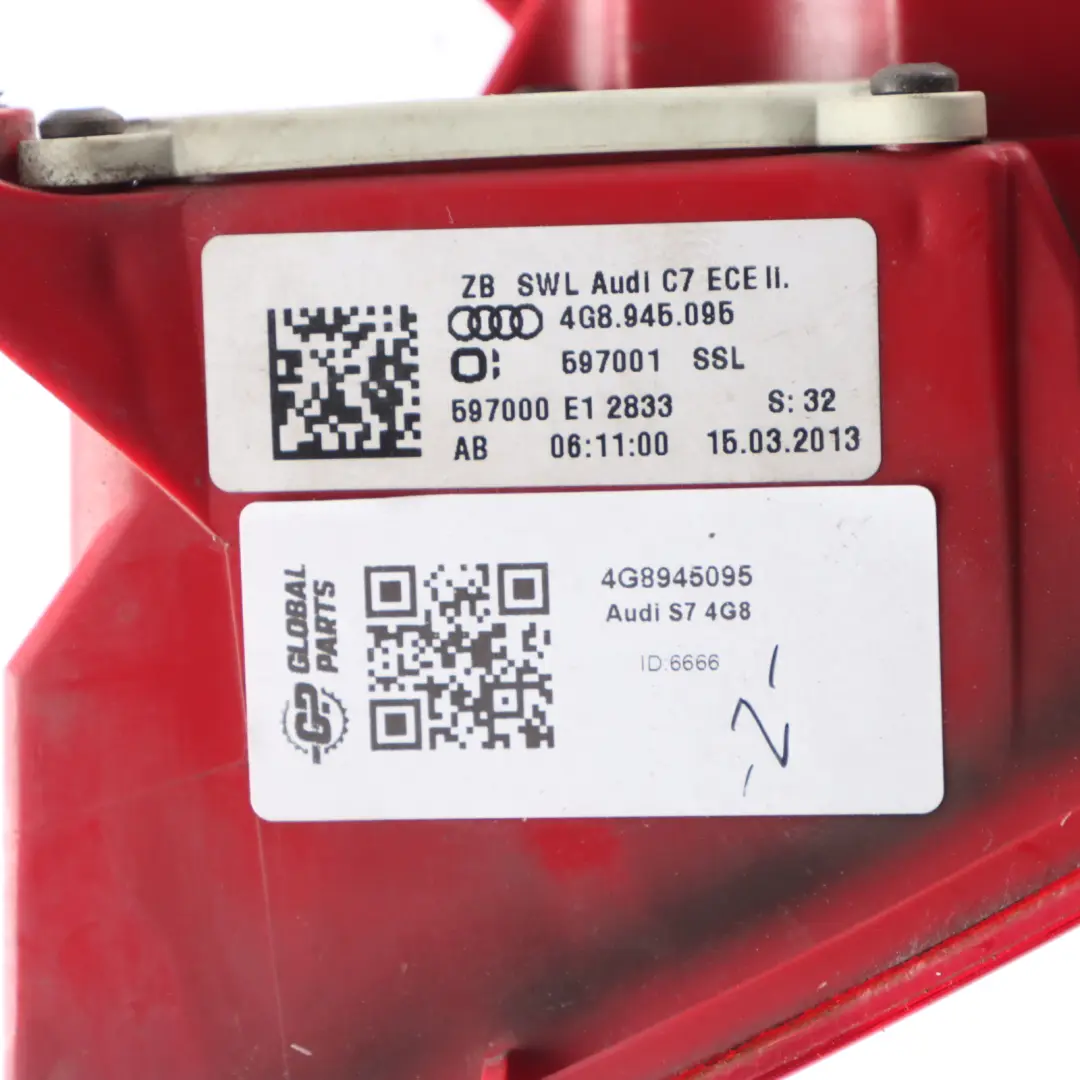 Feu Arrière Gauche LED pour Audi A7 4G à propos du numéro de pièce 4G8945095 Audi A7 4G Feu Arrière Gauche LED - SKU 4G8945095 - Numéro de pièce 4G8945095