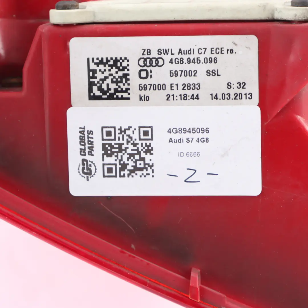 Rücklicht Lampe rechts LED für Audi A7 4G mit Teilenummer 4G8945096 Audi A7 4G Rücklicht Lampe rechts LED - SKU 4G8945096 - Teilenummer 4G8945096