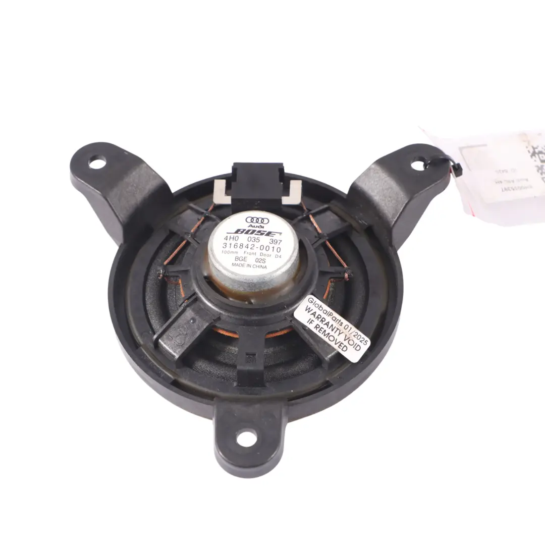 Front Door Mid Range Bose Bass Speaker Left Right N/O/S to Audi A8 4H with Part number 4H0035397 Audi A8 4H Front Door Mid Range Bose Bass Speaker Left Right N/O/S - SKU 4H0035397 - Part number 4H0035397