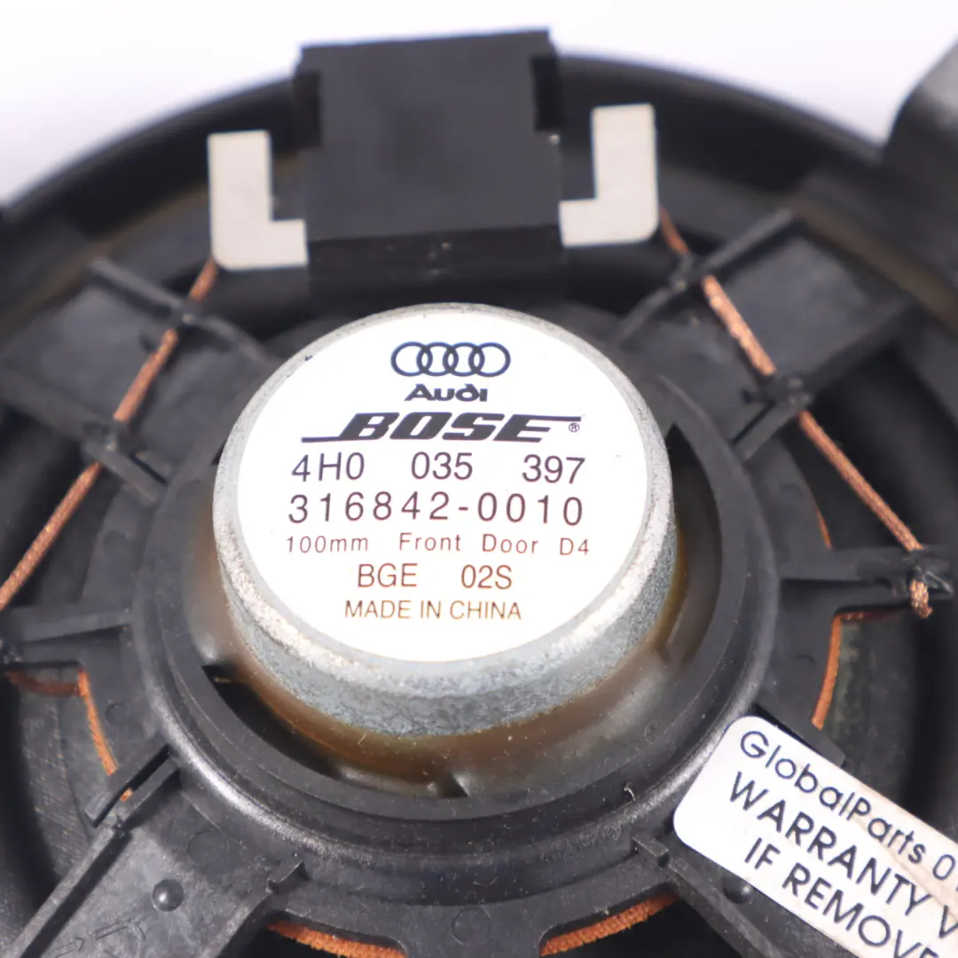 Audi A8L 4H Front Door Mid Range Bose Bass Speaker Left Right N/O/S - SKU 4H0035397 - Part number 4H0035397