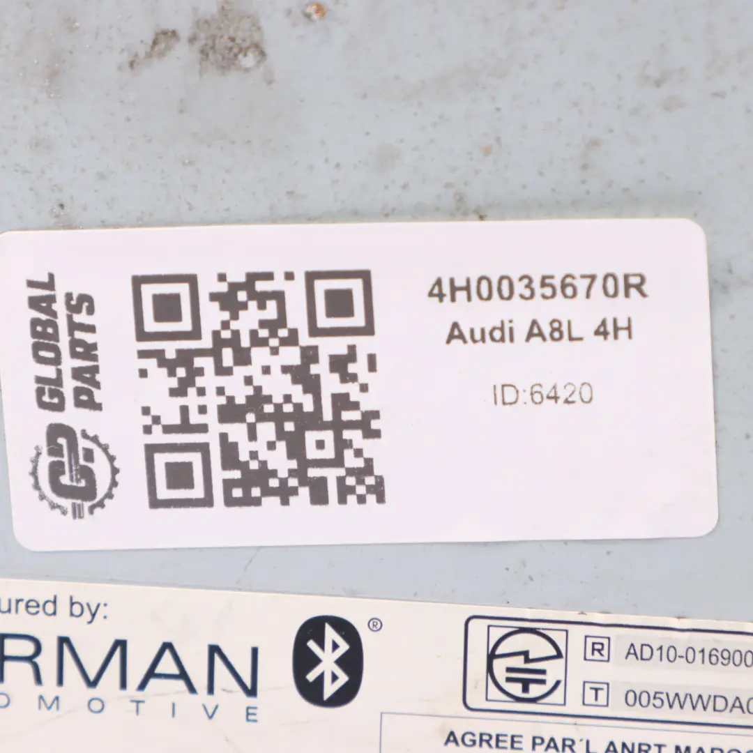 A8L 4H Radio Navegador satélite CD Jugador SD SIM principal para Audi con número de pieza 4H0035670R Audi A8L 4H Radio Navegador satélite CD Jugador SD SIM principal - SKU 4H0035670R - Número de pieza 4H0035670R