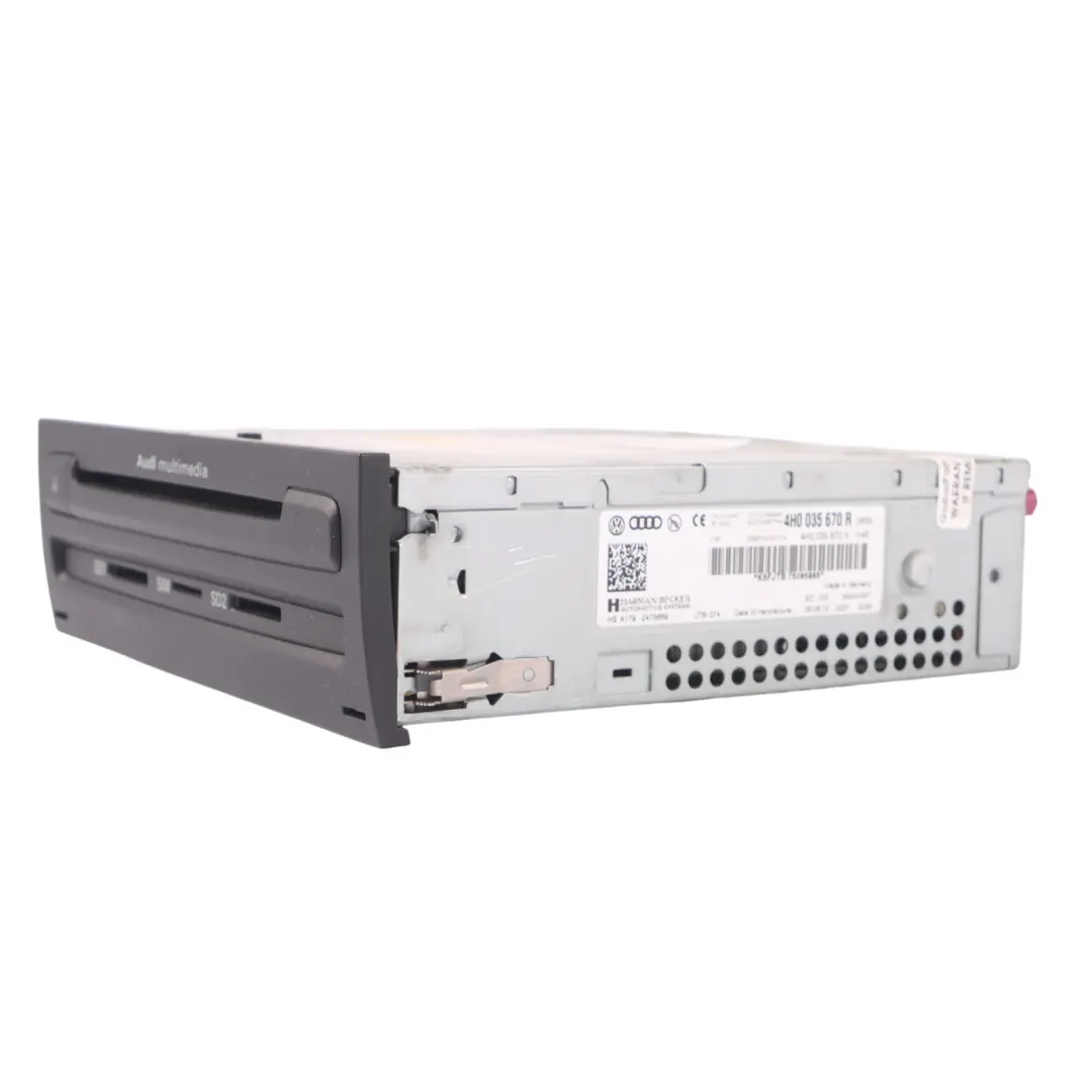 Audi A8L 4H Multimedia Radio Sat Nav CD Player SD SIM Head Unit - SKU 4H0035670R - Part number 4H0035670R