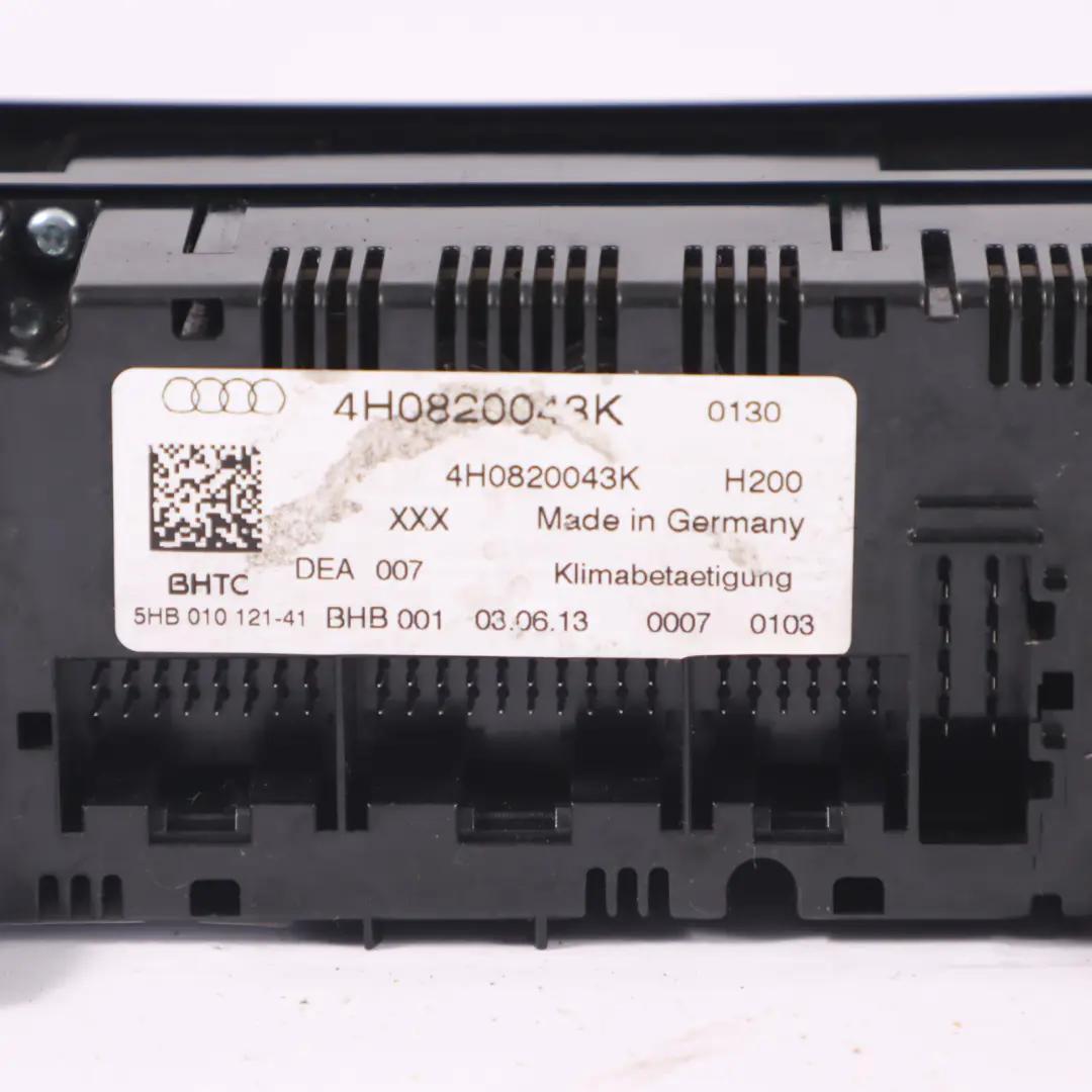 Audi A8L 4H A/C Air Condition Heater Climate Control Switch Panel - SKU 4H0820043K - Part number 4H0820043K