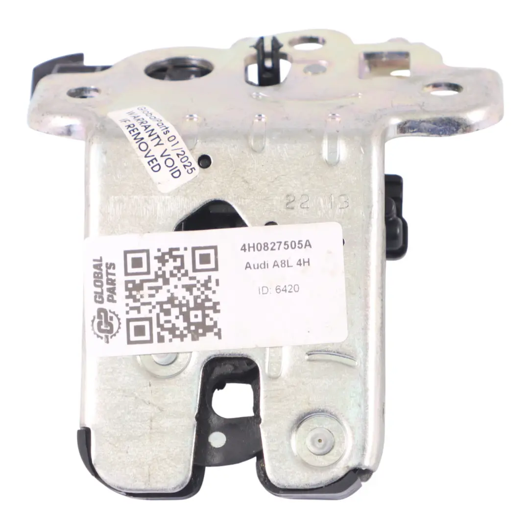 A8L 4H Mécanisme de verrouillage couvercle coffre hayon arrière pour Audi à propos du numéro de pièce 4H0827505A Audi A8L 4H Mécanisme de verrouillage couvercle coffre hayon arrière - SKU 4H0827505A - Numéro de pièce 4H0827505A