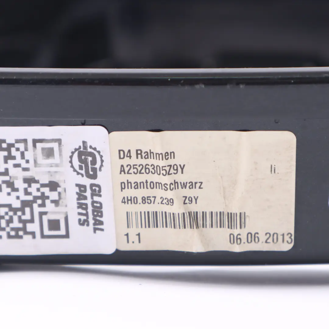 Audi A8 D4 H4 cornice specchietto retrovisore sinistro Nero - Z9Y - SKU 4H0857239-PHB - Numero di parte 4H0857239