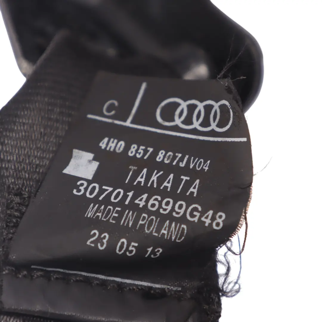 Audi A8L 4H Sicherheitsgurt Hinten Mitte Gurt Schloss Schwarz - SKU 4H0857807J - Teilenummer 4H0857807J