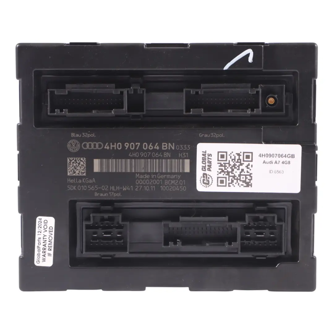 4G8 Unidad de módulo de control del confort corporal BCM V2 para Audi A7 con número de pieza 4H0907064GB Audi A7 4G8 Unidad de módulo de control del confort corporal BCM V2 - SKU 4H0907064GB - Número de pieza 4H0907064GB
