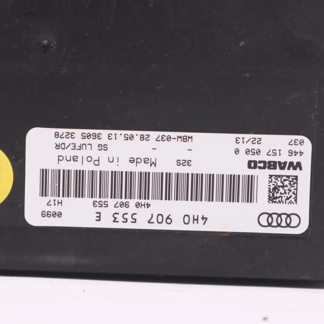 A8L 4H Module de contrôle de la suspension pneumatique ECU pour Audi à propos du numéro de pièce 4H0907553E Audi A8L 4H Module de contrôle de la suspension pneumatique ECU - SKU 4H0907553E - Numéro de pièce 4H0907553E