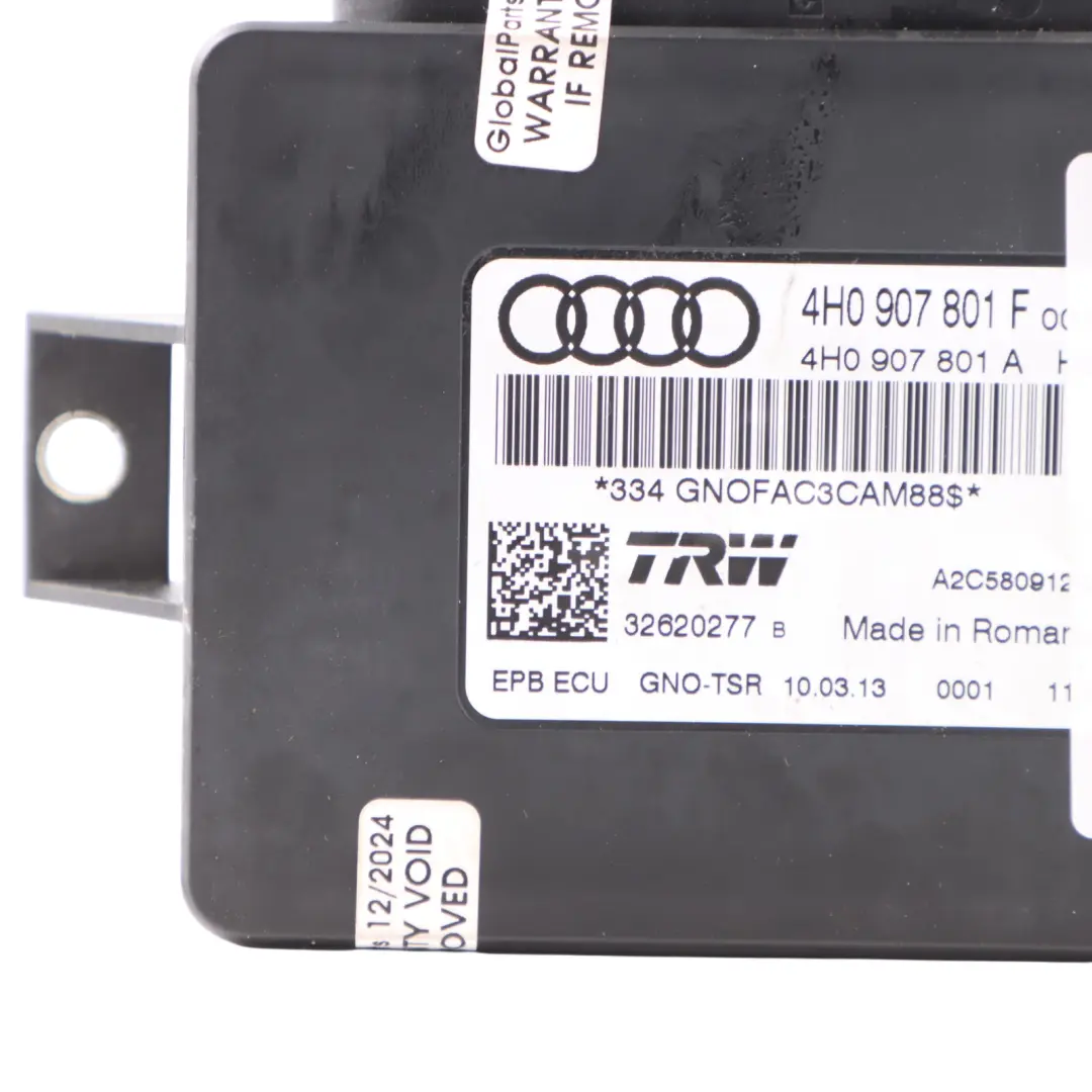 Audi A6 C7 Parking Brake Handbrake Module Control Unit - SKU 4H0907801F - Part number 4H0907801F