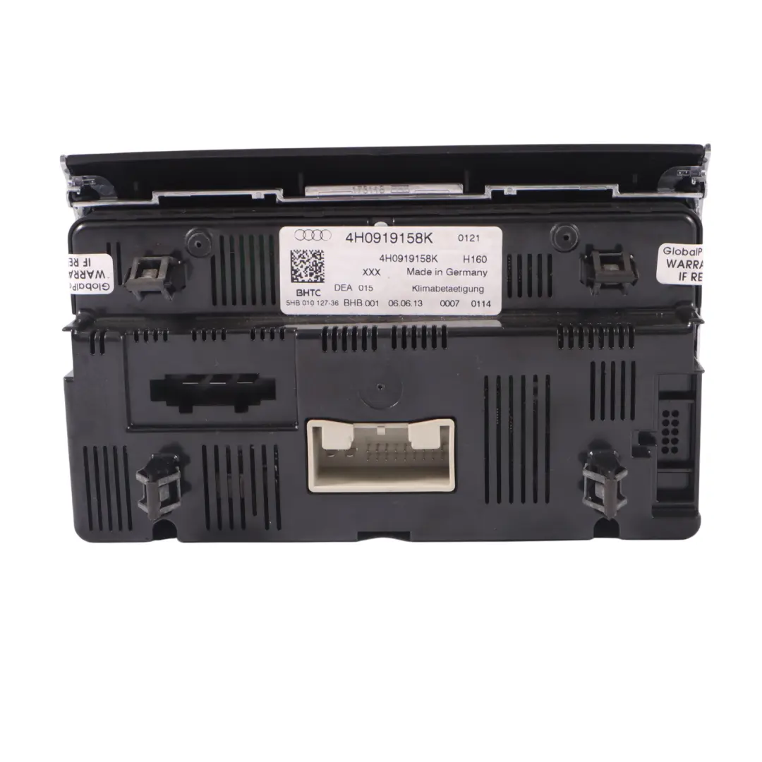 Audi A8L 4H A/C Air Condition Heater Climate Control Switch Panel - SKU 4H0919158K - Part number 4H0919158K
