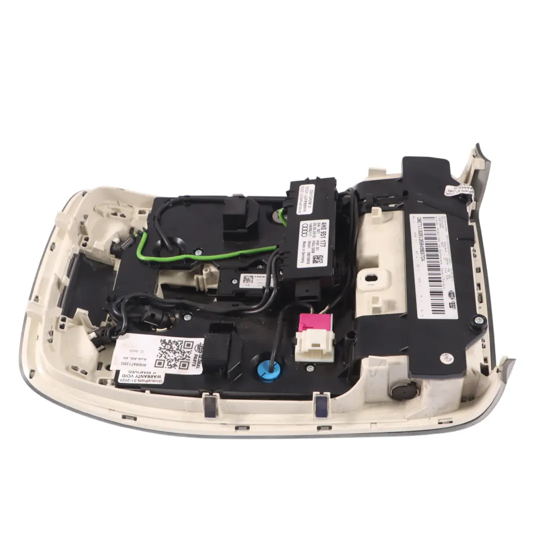 Audi A8L 4H luminoso interno tetto Lampada lettura anteriore Grigio - SKU 4H0947135G - Numero di parte 4H0947135G
