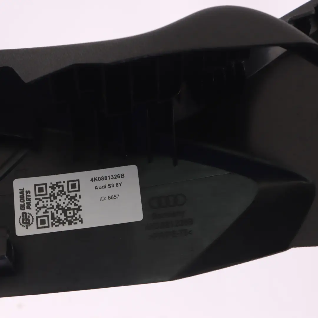 8Y Panneau d'habillage extérieur de siège noir avant droit Audi A3 S3 - SKU 4K0881326B - Numéro de pièce 4K0881326B