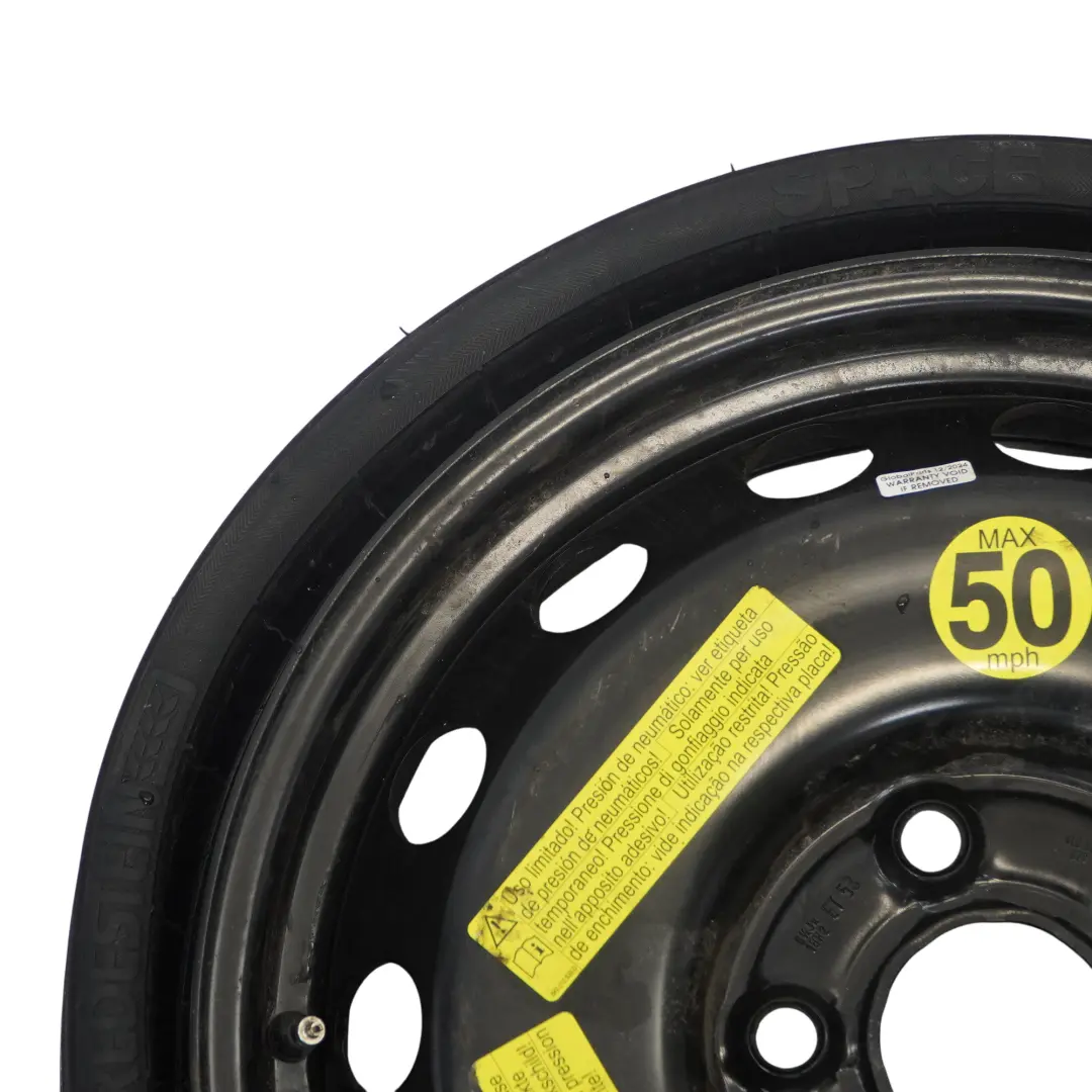 Ruota di scorta salvaspazio R18 4J Vredestein 195/75 ET53 per Audi Q7 4L con numero di parte 4L0601027 Audi Q7 4L Ruota di scorta salvaspazio R18 4J Vredestein 195/75 ET53 - SKU 4L0601027 - Numero di parte 4L0601027