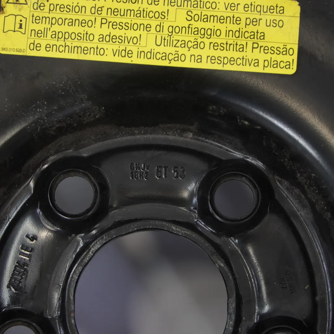 Ersatzrad R18 4J Vredestein 195/75 ET53 für Audi Q7 4L mit Teilenummer 4L0601027 Audi Q7 4L Ersatzrad R18 4J Vredestein 195/75 ET53 - SKU 4L0601027 - Teilenummer 4L0601027