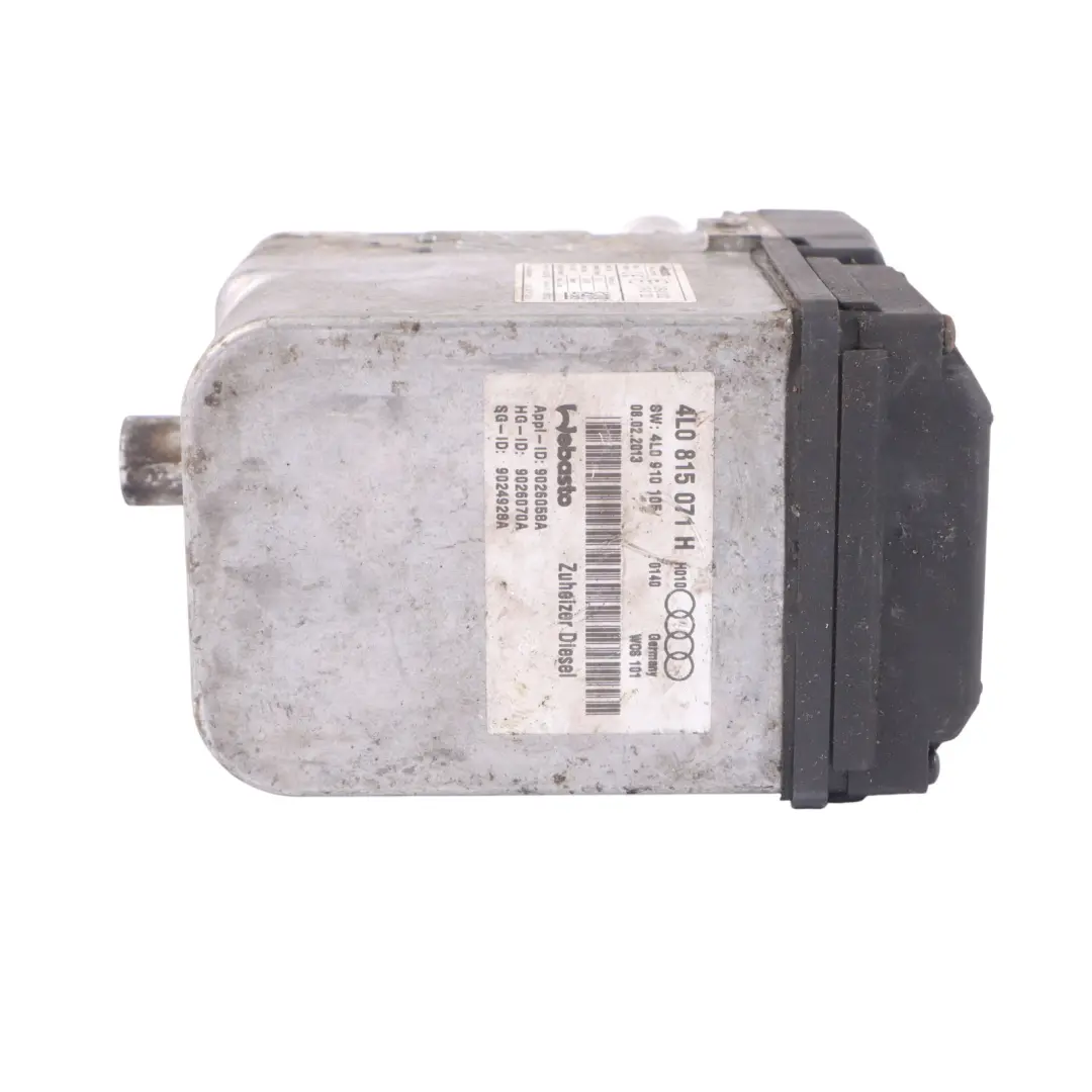 Parking Chauffage auxiliaire Diesel Webasto C pour AUDI Q7 4L 3.0 TDI à propos du numéro de pièce 4L0815071H AUDI Q7 4L 3.0 TDI Parking Chauffage auxiliaire Diesel Webasto C - SKU 4L0815071H - Numéro de pièce 4L0815071H