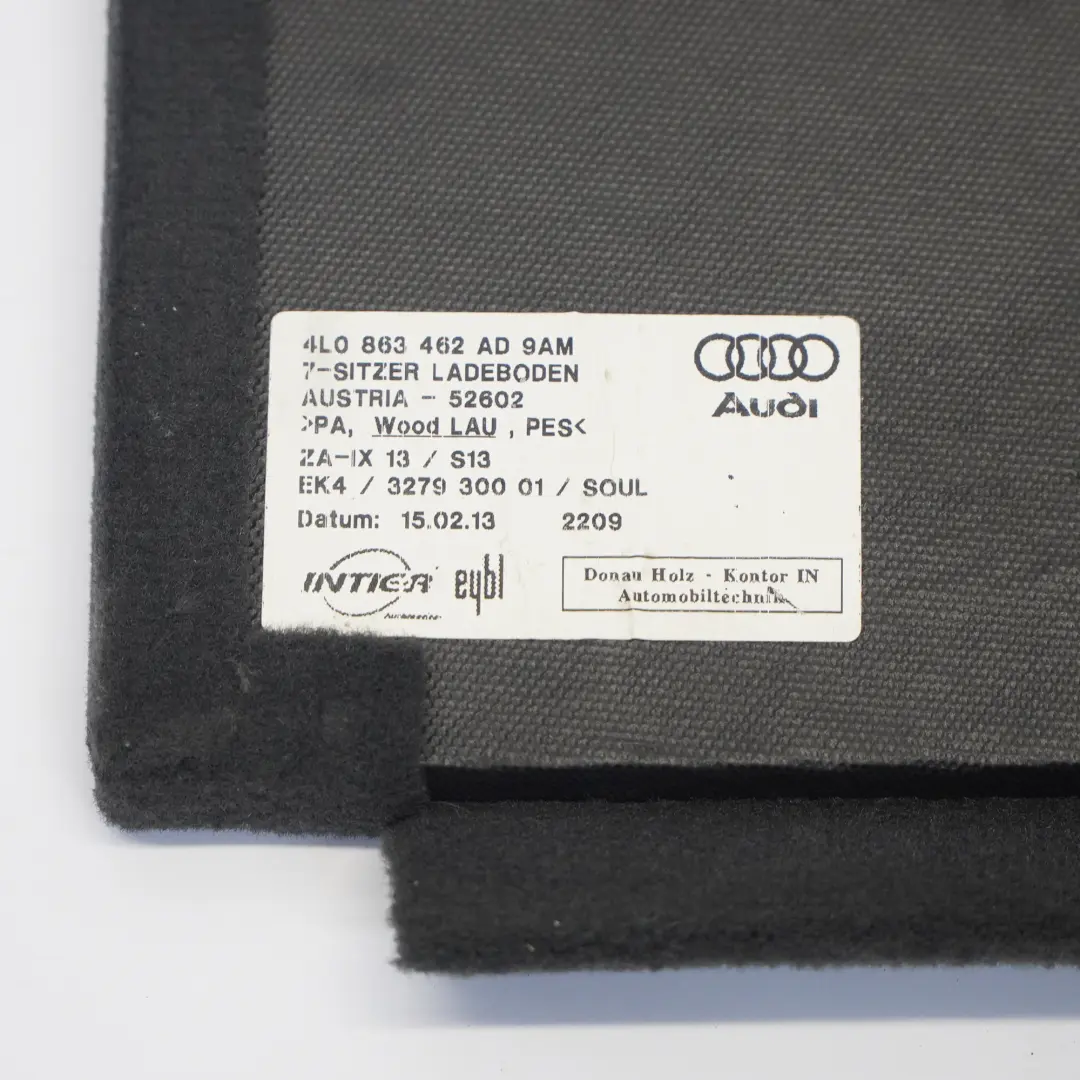 Audi Q7 4L Boot Trunk Carpet Floor Mat Rear Liner Cover - SKU 4L0863462AD - Part number 4L0863462AD