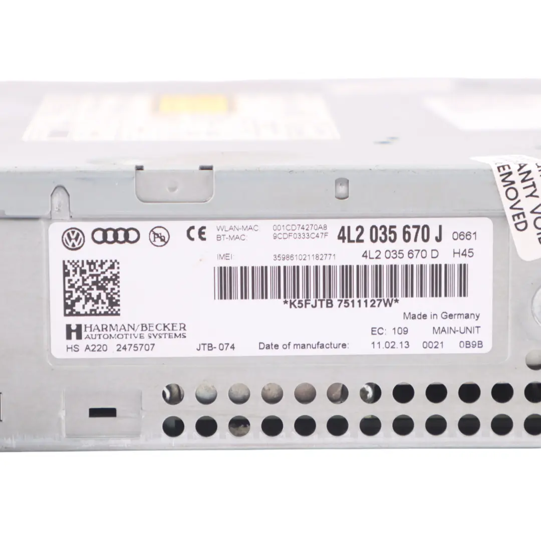 Audi Q7 4L Radio Radioodtwarzacz Nawigacja Czytnik CD - SKU 4L2035670J - Numer Części 4L2035670J