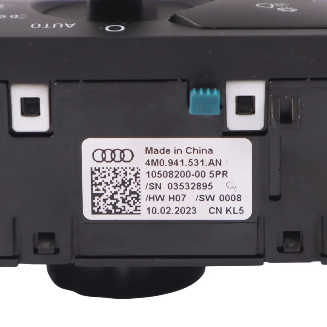 Audi A5 F5 A4 B9 Panneau de commande des phares avant - SKU 4M0941531AN - Numéro de pièce 4M0941531AN