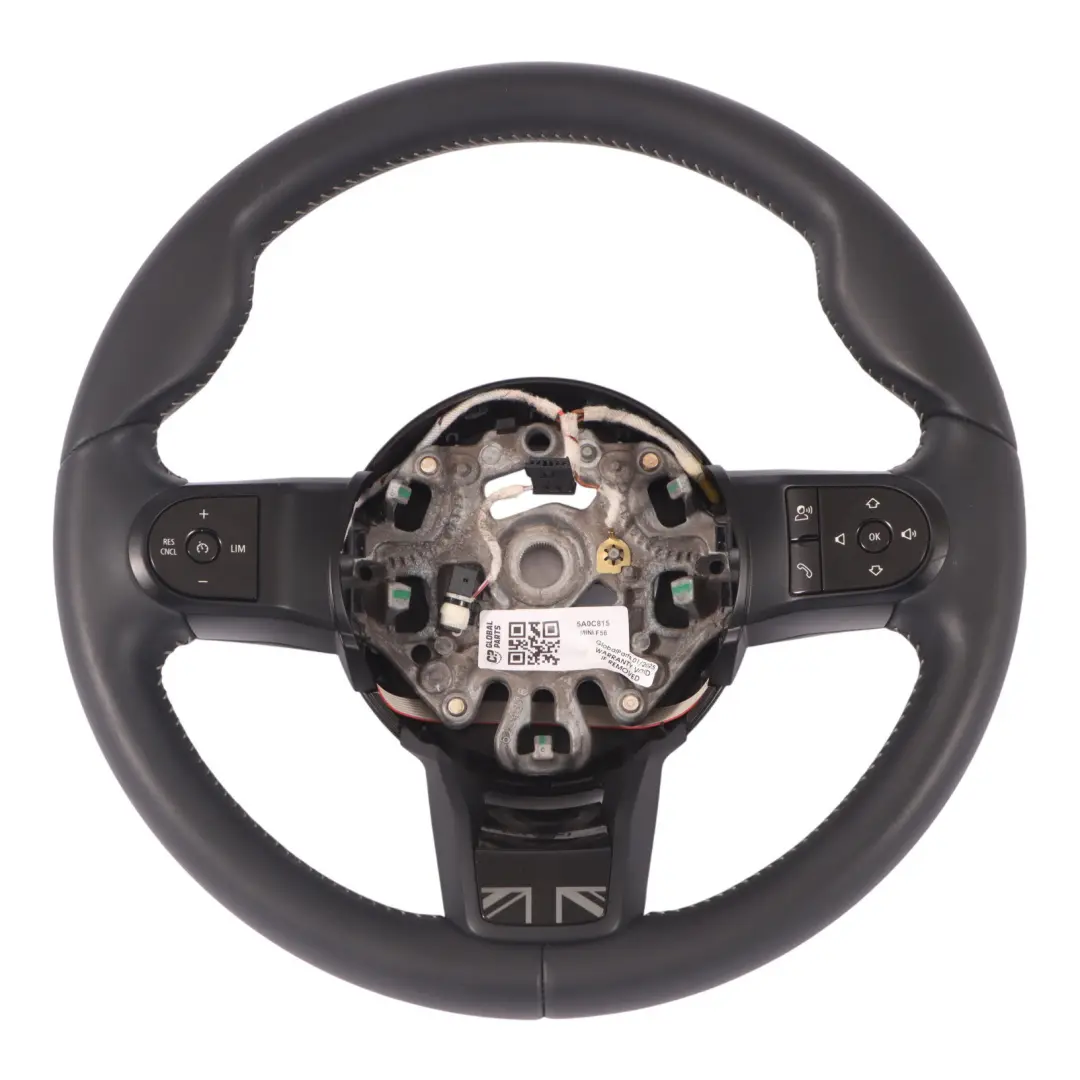 Volante Mini F54 F55 F56 F60 LCI Pelle Nera Sport Filetti Bianchi - SKU 5A0C815 - Numero di parte 5A0C815