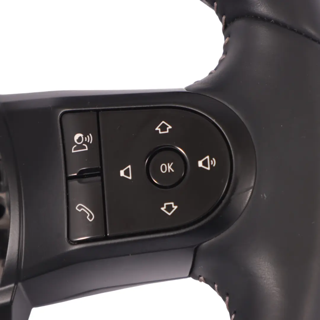 Steering Wheel Mini F54 F55 F56 F60 LCI Black Leather Sport White Threads to with Part number 5A0C815 Steering Wheel Mini F54 F55 F56 F60 LCI Black Leather Sport White Threads - SKU 5A0C815 - Part number 5A0C815