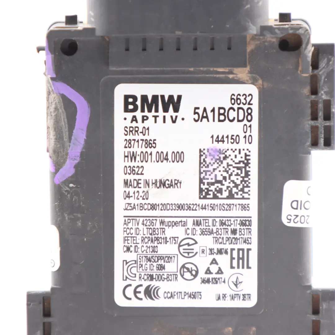 Blind Spot Sensor Module BMW G16 X4M F98 Distance Sensor Monitor Unit to with Part number 5A1BCD8 Blind Spot Sensor Module BMW G16 X4M F98 Distance Sensor Monitor Unit - SKU 5A1BCD8-1 - Part number 5A1BCD8