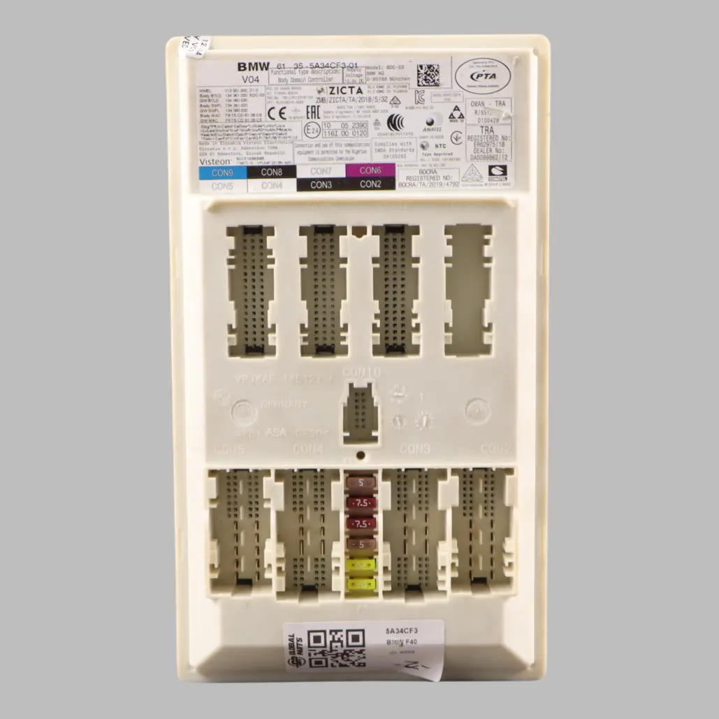 Body Domain Controller BDC Control Unit Module ECU to BMW F40 with Part number 5A34CF3 BMW F40 Body Domain Controller BDC Control Unit Module ECU - SKU 5A34CF3 - Part number 5A34CF3
