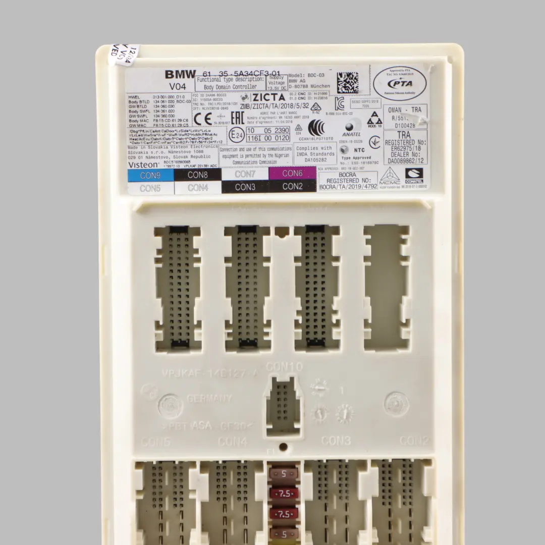Body Domain Controller BDC Control Unit Module ECU to BMW F40 with Part number 5A34CF3 BMW F40 Body Domain Controller BDC Control Unit Module ECU - SKU 5A34CF3 - Part number 5A34CF3