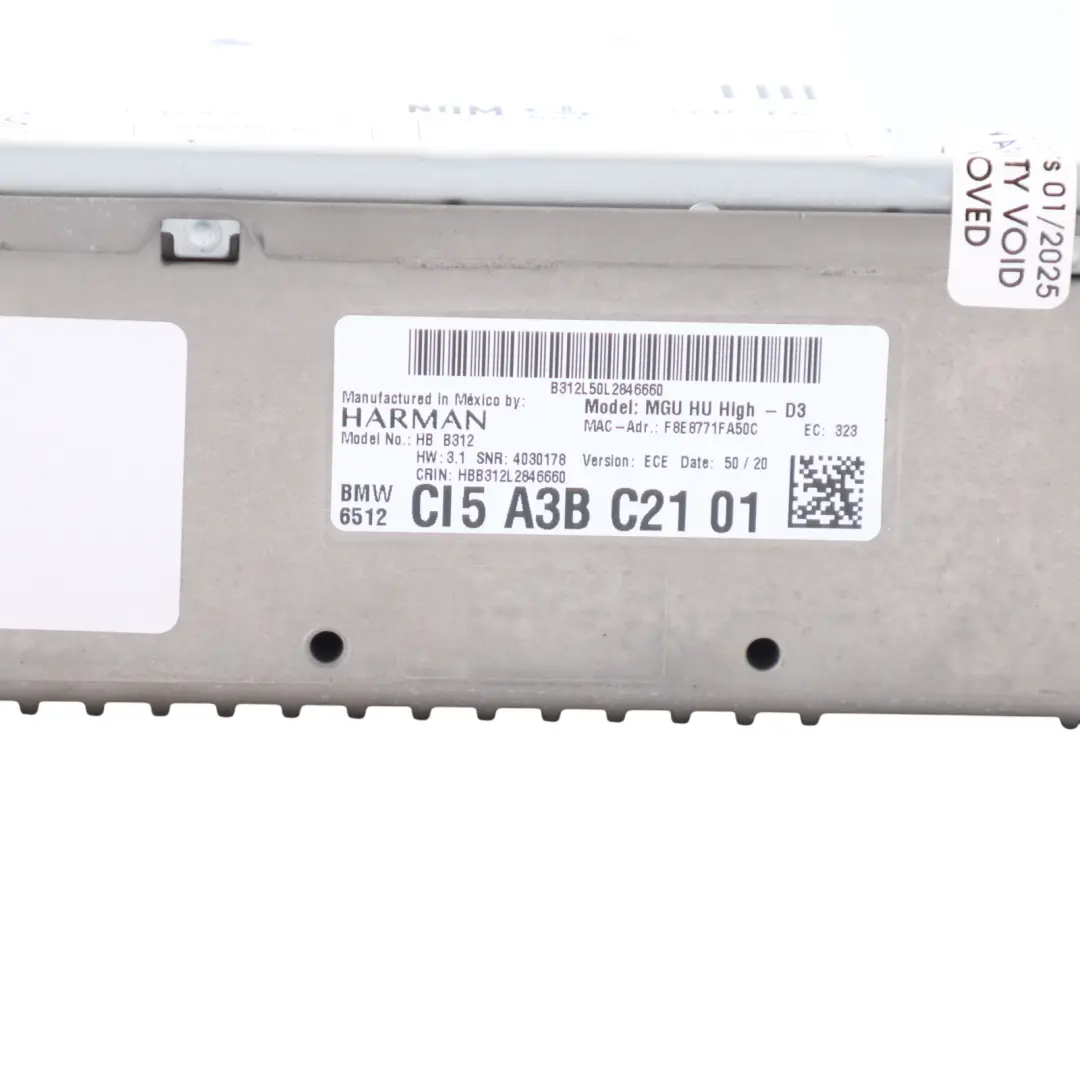 X4M G30 G31 LCI Multimedia MMI Head Unit 2448971 to BMW F98 with Part number 5A3BC21 BMW F98 X4M G30 G31 LCI Multimedia MMI Head Unit 2448971 - SKU 5A3BC21 - Part number 5A3BC21