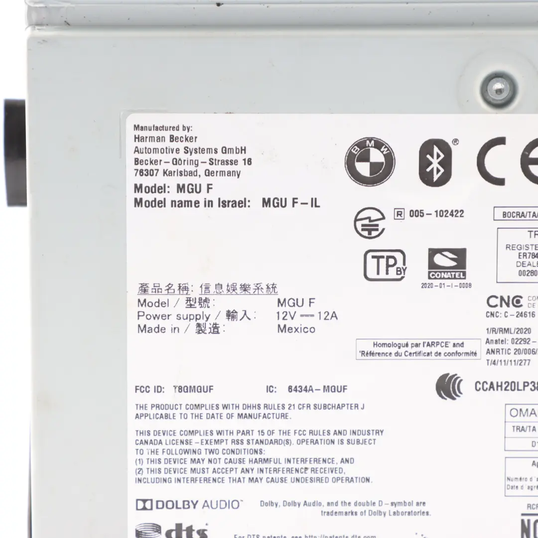 X4M G30 G31 LCI Multimedia MMI Head Unit 2448971 to BMW F98 with Part number 5A3BC21 BMW F98 X4M G30 G31 LCI Multimedia MMI Head Unit 2448971 - SKU 5A3BC21 - Part number 5A3BC21