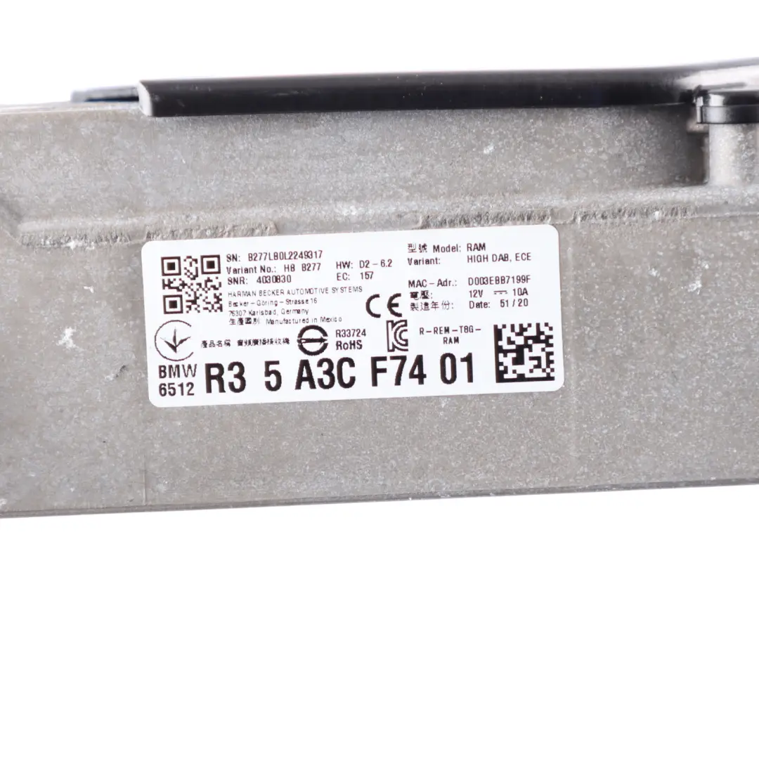 Audio Amplifier BMW F40 F44 F98 X4M G20 Harman Becker HiFi System Unit to with Part number 5A3CF74 Audio Amplifier BMW F40 F44 F98 X4M G20 Harman Becker HiFi System Unit - SKU 5A3CF74 - Part number 5A3CF74