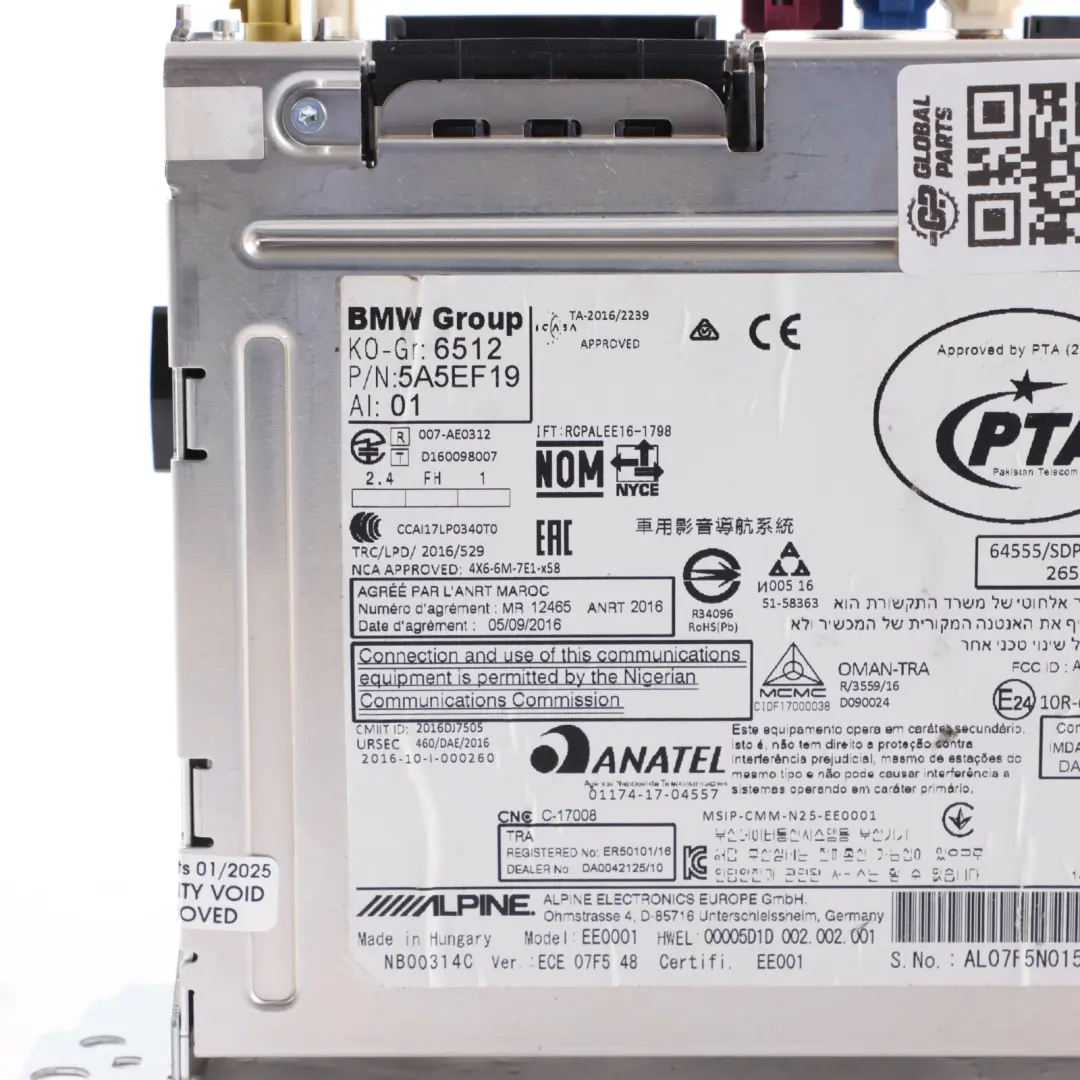Head Unit Sat Navi Radio to Mini F55 Alpine with Part number 5A5EF19 Mini F55 Alpine Head Unit Sat Navi Radio - SKU 5A5EF19 - Part number 5A5EF19