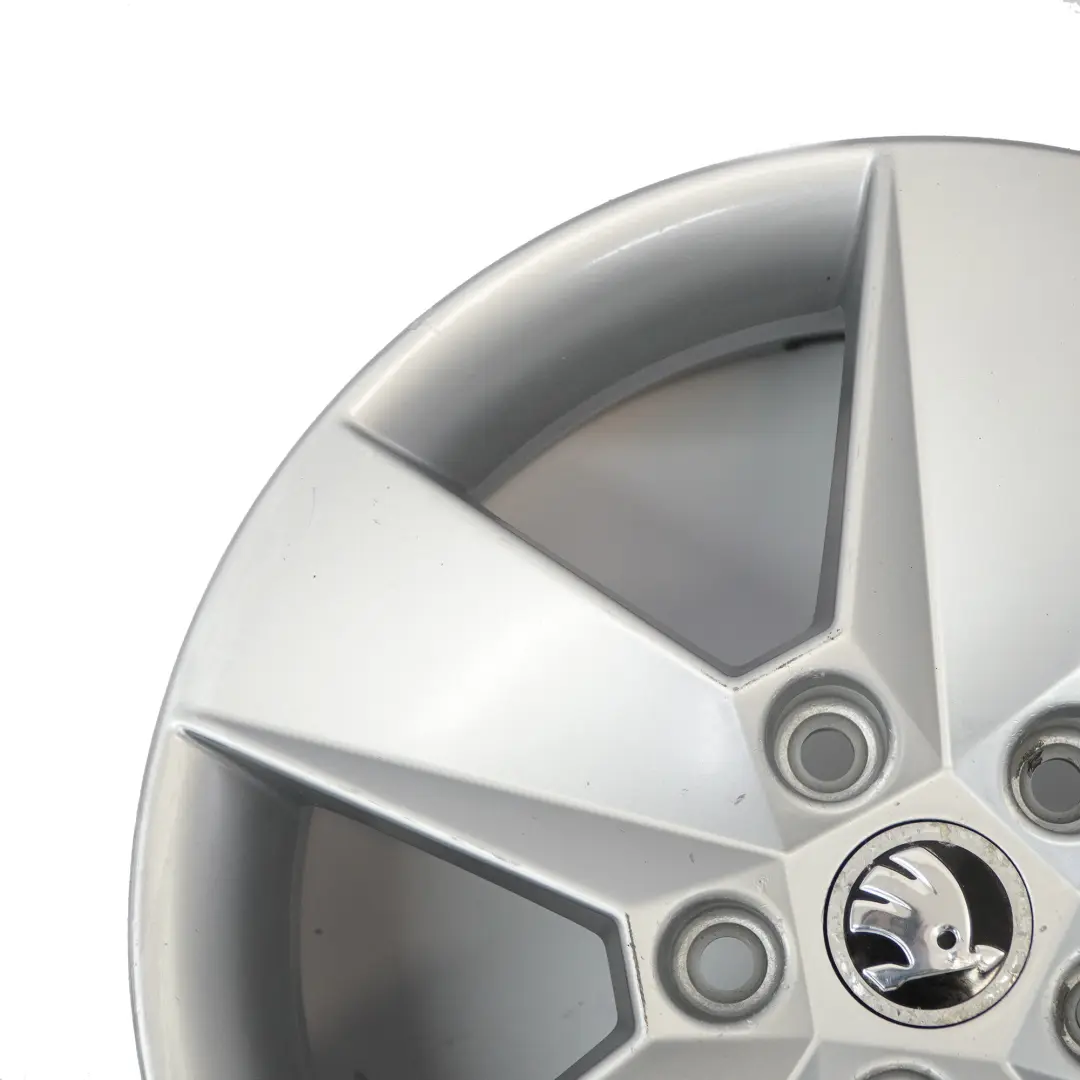 Skoda Octavia Mk3 5E Silver Alloy Wheel Rim 6,5J 16" ET:46 Star Spoke - SKU 5E0601025H-3 - Part number 5E0601025H