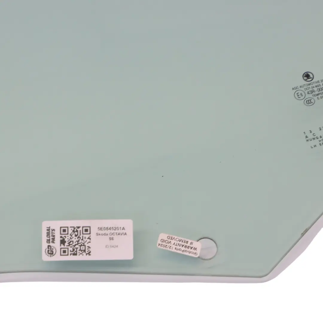 Skoda Octavia 5E Front Door Window Glass Glazing Left N/S AS2 - SKU 5E0845201A - Part number 5E0845201A